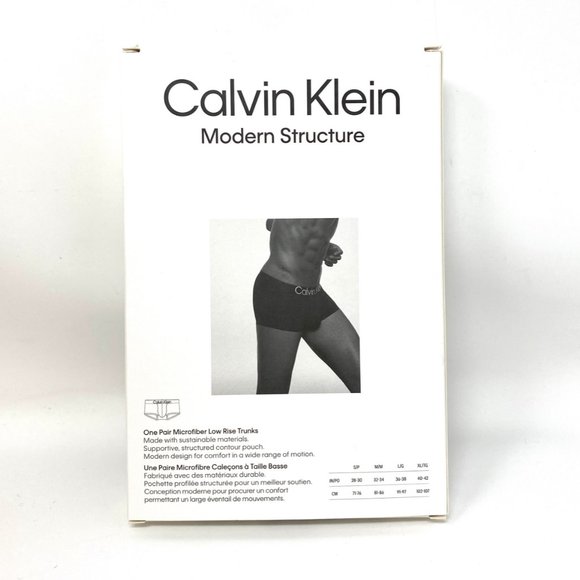 Calvin Klein One Men's NB2974-001 Low Rise Trunk Black Microfiber Logo Waistband - Picture 3 of 5